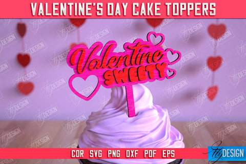 Valentine's Day Cake Toppers Bundle | Valentine's Signs | Adornment Dining Table | CNC Files SVG Fly Design 