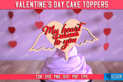 Valentine's Day Cake Toppers Bundle | Valentine's Signs | Adornment Dining Table | CNC Files SVG Fly Design 
