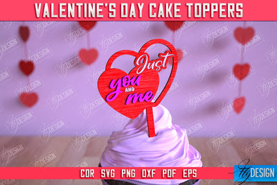 Valentine's Day Cake Toppers | Valentine's Sign | Adornment Dining Table | CNC File SVG Fly Design 