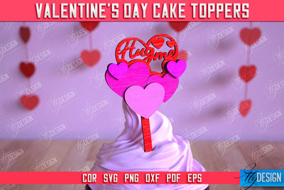 Valentine's Day Cake Toppers | Valentine's Sign | Adornment Dining Table | CNC File SVG Fly Design 