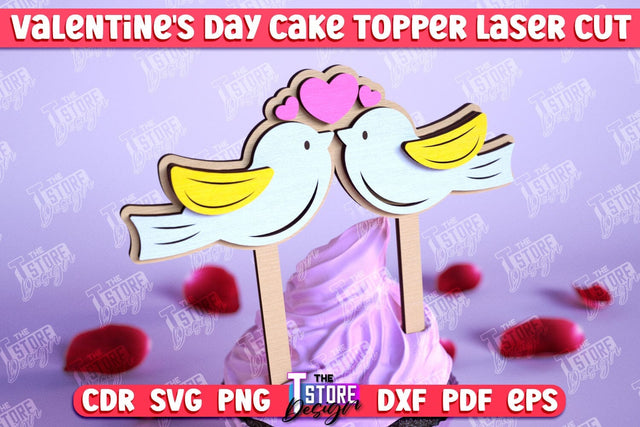 Valentine's Day Cake Toppers | Valentine's Sign | Adornment Dining Table | CNC File SVG The T Store Design 