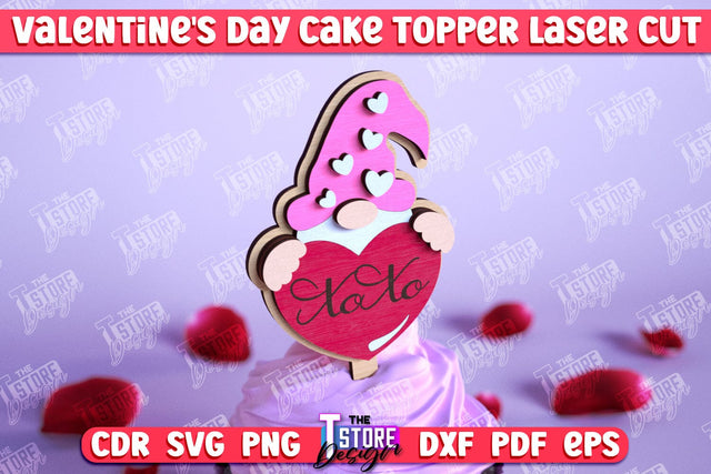 Valentine's Day Cake Toppers | Valentine's Sign | Adornment Dining Table | CNC File SVG The T Store Design 