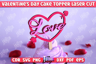Valentine's Day Cake Toppers | Valentine's Sign | Adornment Dining Table | CNC File SVG The T Store Design 