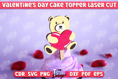 Valentine's Day Cake Toppers | Valentine's Sign | Adornment Dining Table | CNC File SVG The T Store Design 