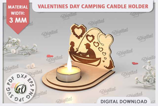 Valentine's Day Camping Candle Holder Laser Cut. Love SVG SVG Evgenyia Guschina 