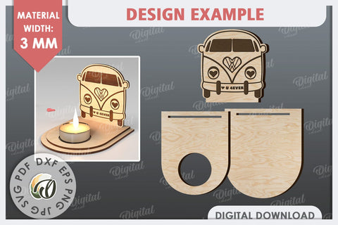 Valentine's Day Camping Candle Holder Laser Cut. Love SVG SVG Evgenyia Guschina 