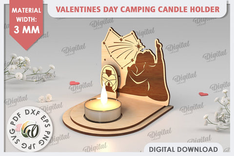 Valentine's Day Camping Candle Holder Laser Cut. Love SVG SVG Evgenyia Guschina 