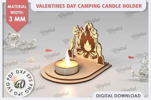 Valentine's Day Camping Candle Holder Laser Cut. Love SVG SVG Evgenyia Guschina 