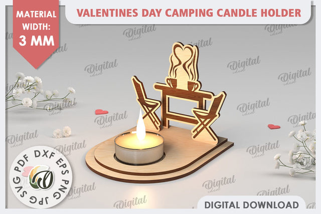 Valentine's Day Camping Candle Holder Laser Cut. Love SVG SVG Evgenyia Guschina 