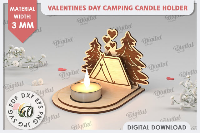 Valentine's Day Camping Candle Holder Laser Cut. Love SVG SVG Evgenyia Guschina 