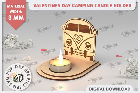 Valentine's Day Camping Candle Holder Laser Cut. Love SVG SVG Evgenyia Guschina 