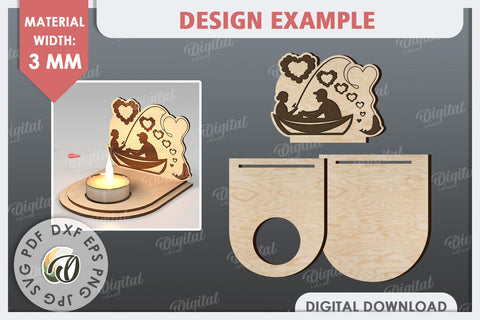 Valentine's Day Camping Candle Holder Laser Cut. Love SVG SVG Evgenyia Guschina 