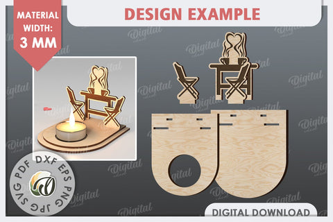 Valentine's Day Camping Candle Holder Laser Cut. Love SVG SVG Evgenyia Guschina 