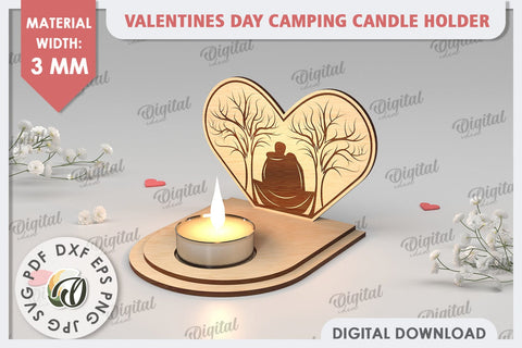 Valentine's Day Camping Candle Holder Laser Cut. Love SVG SVG Evgenyia Guschina 