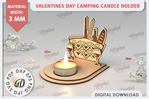 Valentine's Day Camping Candle Holder Laser Cut. Love SVG SVG Evgenyia Guschina 