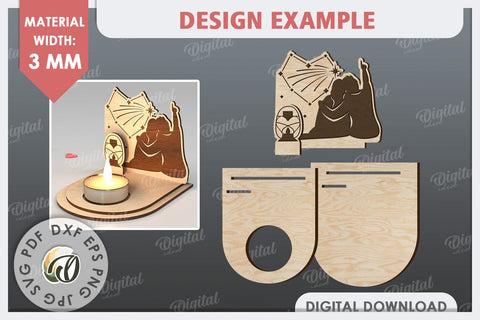 Valentine's Day Camping Candle Holder Laser Cut. Love SVG SVG Evgenyia Guschina 