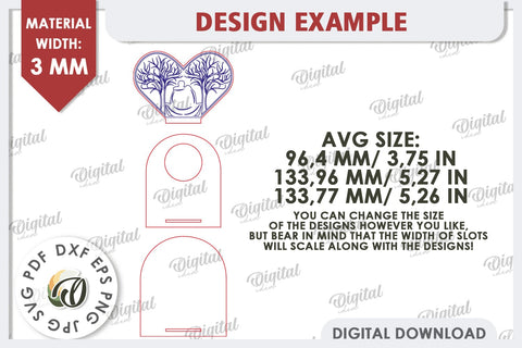 Valentine's Day Camping Candle Holders Laser Cut Bundle SVG Evgenyia Guschina 