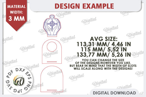 Valentine's Day Camping Candle Holders Laser Cut Bundle SVG Evgenyia Guschina 