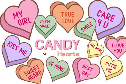 Valentine's Day Candy Hearts, Candy Hearts SVG, SVG DesignPlante 503 