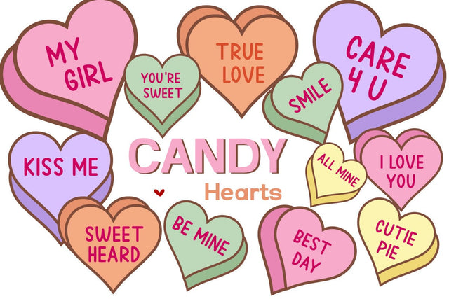 Valentine's Day Candy Hearts, Candy Hearts SVG, SVG DesignPlante 503 