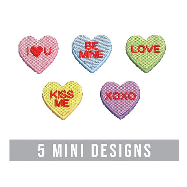 Valentine's Day Candy Hearts Mini Embroidery Design Bundle Embroidery/Applique DESIGNS Creatively Embroidery 
