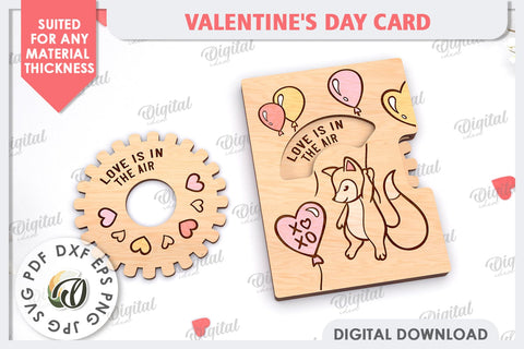 Valentine's Day Card Laser Cut. Greeting Card SVG SVG Evgenyia Guschina 