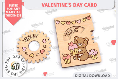 Valentine's Day Card Laser Cut. Greeting Card SVG SVG Evgenyia Guschina 