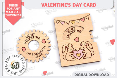 Valentine's Day Card Laser Cut. Greeting Card SVG SVG Evgenyia Guschina 