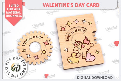 Valentine's Day Card Laser Cut. Greeting Card SVG SVG Evgenyia Guschina 