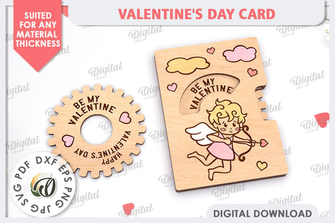 Valentine's Day Card Laser Cut. Greeting Card SVG SVG Evgenyia Guschina 