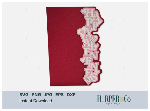 Valentine's Day Card SVG, Edge Cut 5x7 SVG HarperNCo 