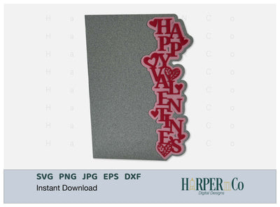 Valentine’s Day Card SVG, Edge Cut Card, 3.5×5 inch, Cricut svg File, Silhouette svg, Layered Card SVG HarperNCo 
