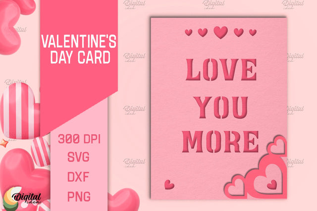 Valentine's Day Card SVG. Greeting Card Paper Cut. Love Quote SVG 3D Paper Evgenyia Guschina 