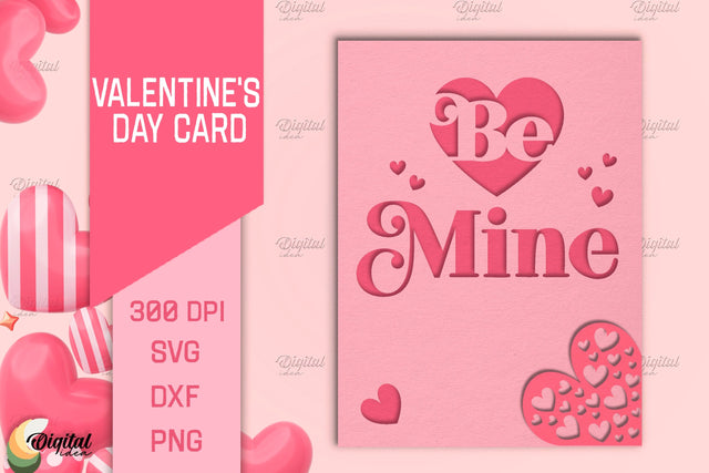 Valentine's Day Card SVG. Greeting Card Paper Cut. Love Quote SVG 3D Paper Evgenyia Guschina 