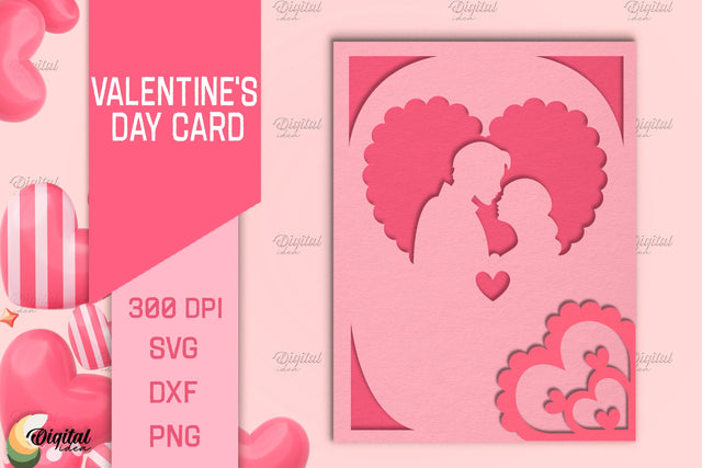 Valentine's Day Card SVG. Greeting Card Paper Cut. Love SVG 3D Paper Evgenyia Guschina 