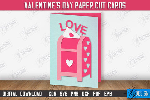 Valentine's Day Cards Bundle | Paper Valentine's Card Template | Romantic Gift | SVG files SVG Fly Design 