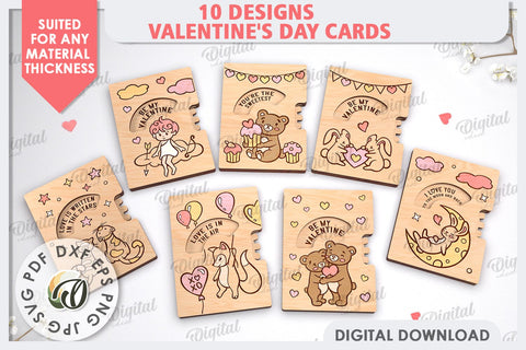 Valentine's Day Cards Laser Cut Bundle. Greeting Cards SVG SVG Evgenyia Guschina 