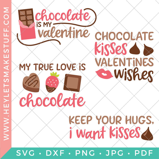 Valentine's Day Chocolate Bundle SVG Hey Let's Make Stuff 