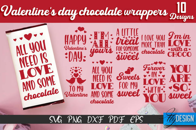 Valentine's Day Chocolate Wrapers SVG | Chocolate Wrapers Design SVG Fly Design 