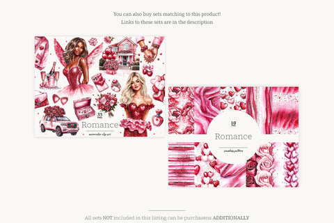 Valentines Day Clipart Collection | Fashion Girls PNG Bundle SVG GlamArtZhanna 