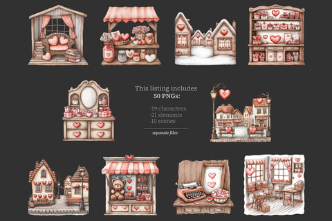 Valentines Day Clipart | Romantic Teddy Bear PNGs SVG GlamArtZhanna 