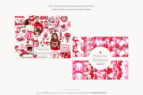 Valentines Day Clipart Set | Romantic Couple PNGs Graphics SVG GlamArtZhanna 