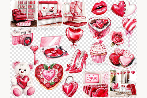 Valentines Day Clipart Set | Romantic Couple PNGs Graphics SVG GlamArtZhanna 