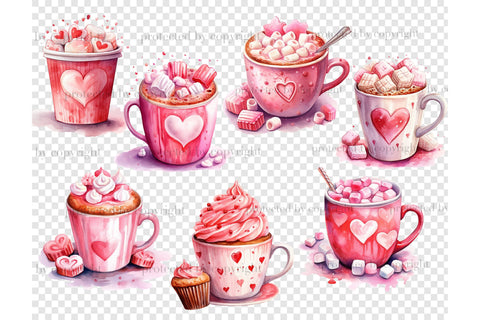 Valentine's Day Coffee Clipart | Romance Clipart SVG GlamArtZhanna 