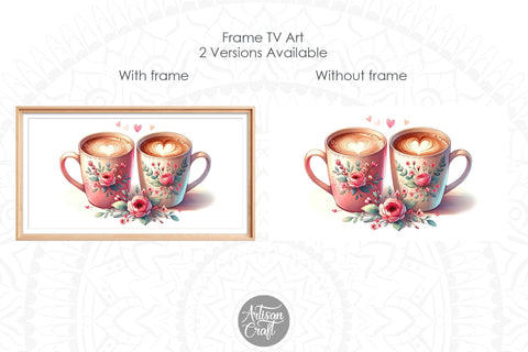 Valentines Day coffee Frame TV art, coffee art Digital Pattern Artisan Craft SVG 