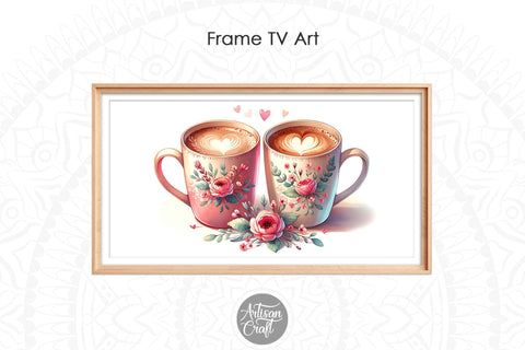 Valentines Day coffee Frame TV art, coffee art Digital Pattern Artisan Craft SVG 