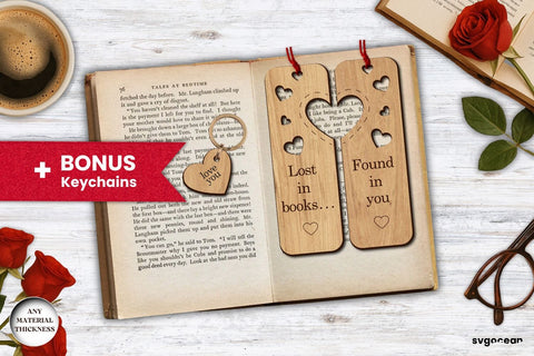 Valentine's Day Couple Bookmarks SVG Bundle SVG SvgOcean 