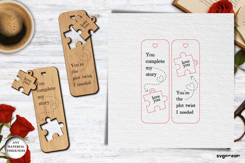 Valentine's Day Couple Bookmarks SVG Bundle SVG SvgOcean 