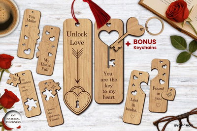 Valentine's Day Couple Bookmarks SVG Bundle SVG SvgOcean 