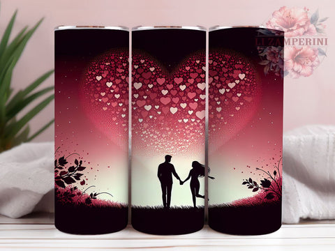 Valentine's Day Couple Tumbler Wrap, February 14 Sublimation Design, 20oz Tumbler Art, Digital Download Tumbler, Romantic Couple Gift, Love Tumbler Wrap, Cute Couple Design Sublimation Li Zamperini 